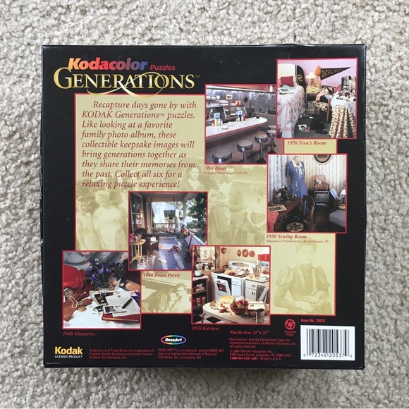 Kodacolor Generations Puzzle 1930 SEWING ROOM Jigsaw Puzzle 750 Pieces 21” x 21” - Picture 2 of 12